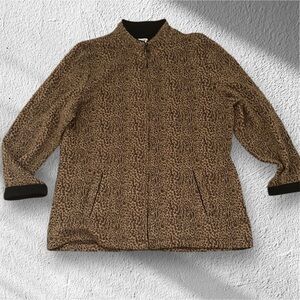 JM Collection Animal Print Jacket Size XL